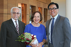 UCI Health gastroenterologist Dr. Hooshang Meshkinpour and his wife, Dr. Farzan Naeim with Dr. Kennenth Chang, director of the H.H. Chao Comprehensive Digestive Disease Center.